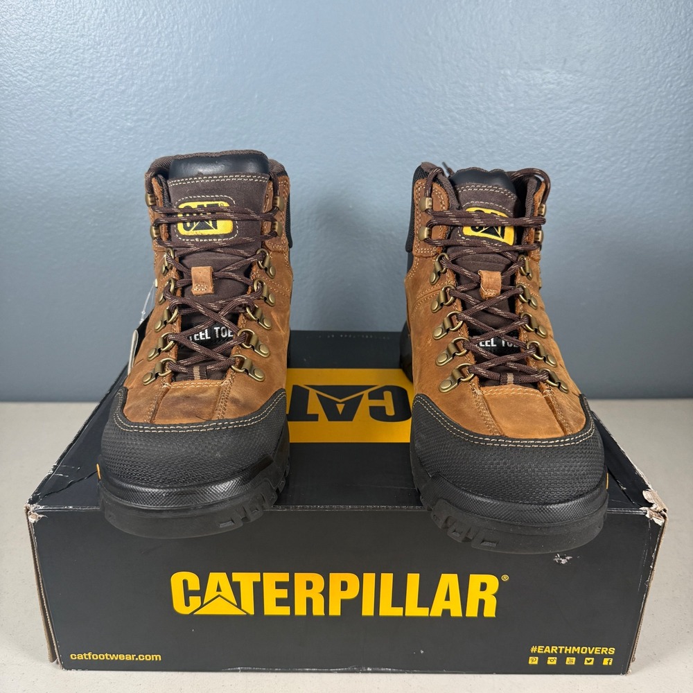 Caterpillar Threshold WP ST Mens Steel Toe Waterproof Work Boots P90935 Brown 10 - Picture 2 of 8